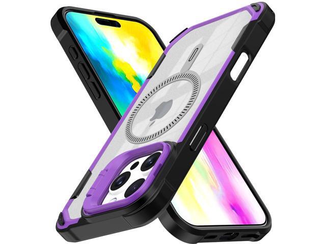 Camera Stand Clear Case for iPhone 16 Pro - Compatible with MagSafe - Purple