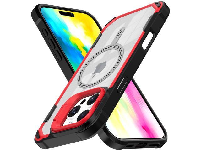 Camera Stand Clear Case for iPhone 16 Pro Max - Compatible with MagSafe - Red