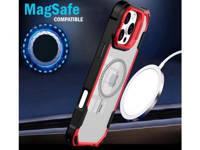 Camera Stand Clear Case for iPhone 16 Pro Max - Compatible with MagSafe - Red