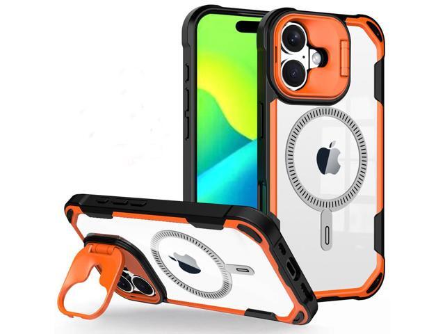 Camera Stand Case for iPhone 16 - Compatible with MagSafe - Neon Orange