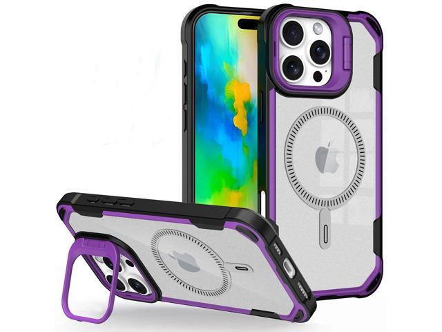 Camera Stand Clear Case for iPhone 16 Pro Max - Compatible with MagSafe - Purple