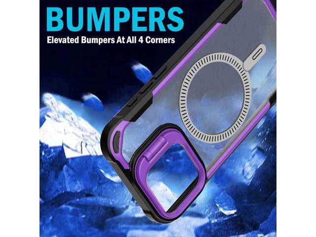 Camera Stand Clear Case for iPhone 16 Pro Max - Compatible with MagSafe - Purple
