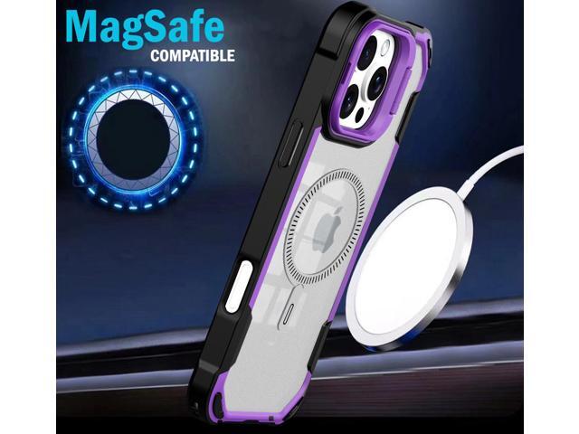 Camera Stand Clear Case for iPhone 16 Pro Max - Compatible with MagSafe - Purple