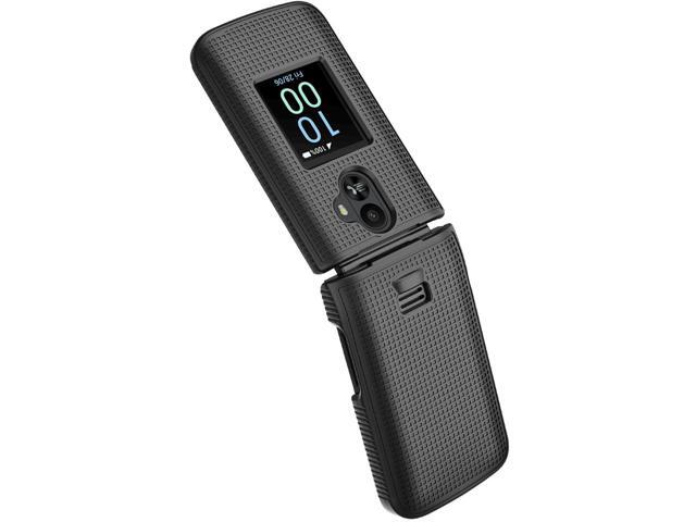 Grid Texture Hard Case Slim Cover for TCL Flip 3 Phone - Black