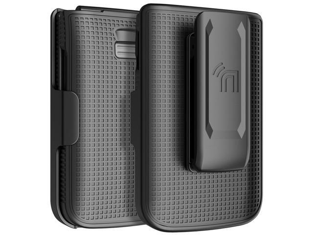 Hard Case and Belt Clip Holster Holder Combo for TCL Flip 3 Phone - Black