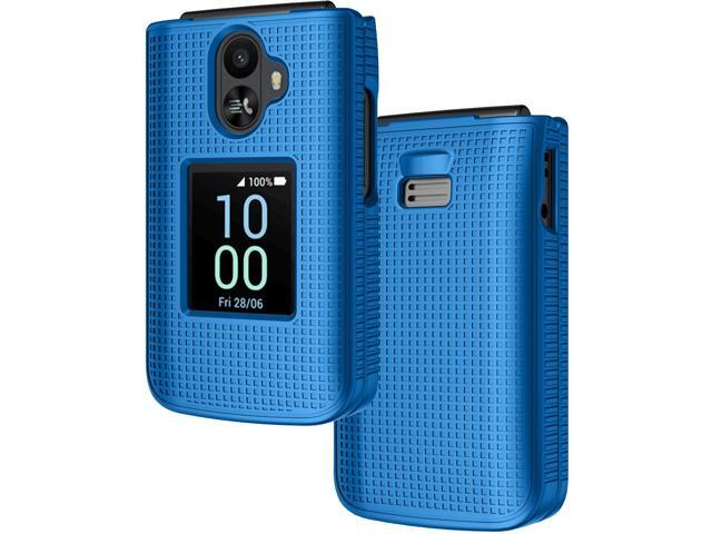 Grid Texture Hard Case Cover for TCL Flip 3 Phone - Cobalt Blue