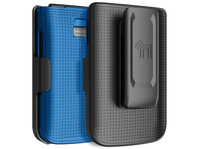 Hard Case and Belt Clip Holster Holder Combo for TCL Flip 3 Phone - Cobalt Blue