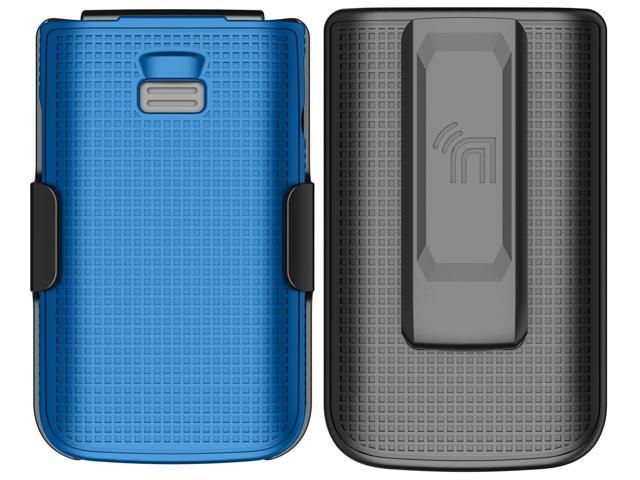 Hard Case and Belt Clip Holster Holder Combo for TCL Flip 3 Phone - Cobalt Blue