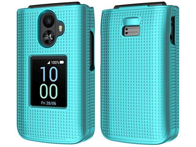 Hard Case and Belt Clip Holster Holder Combo for TCL Flip 3 Phone - Teal Mint