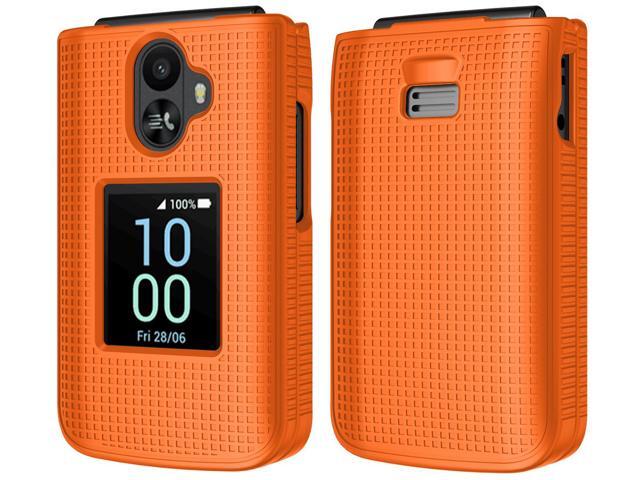 Hard Case and Belt Clip Holster Holder for TCL Flip 3 Phone - Bright Orange
