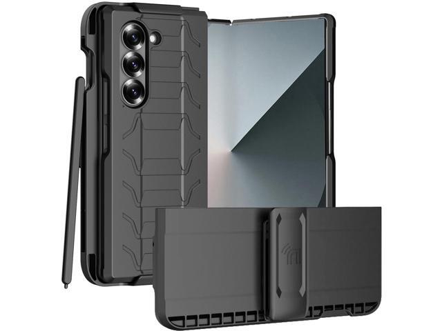 Case and Belt Clip Holster with S Pen Holder for Samsung Galaxy Z Fold 6 - Black