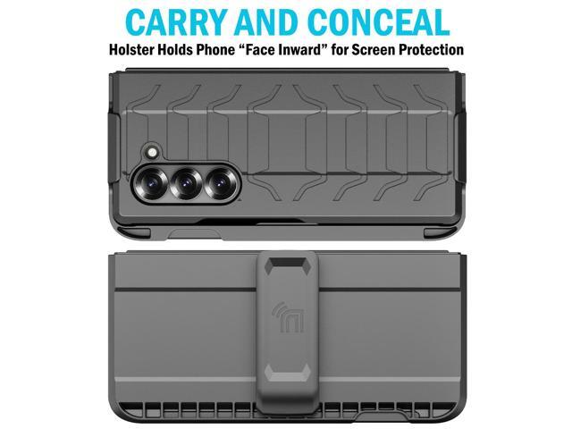 Case and Belt Clip Holster with S Pen Holder for Samsung Galaxy Z Fold 6 - Black