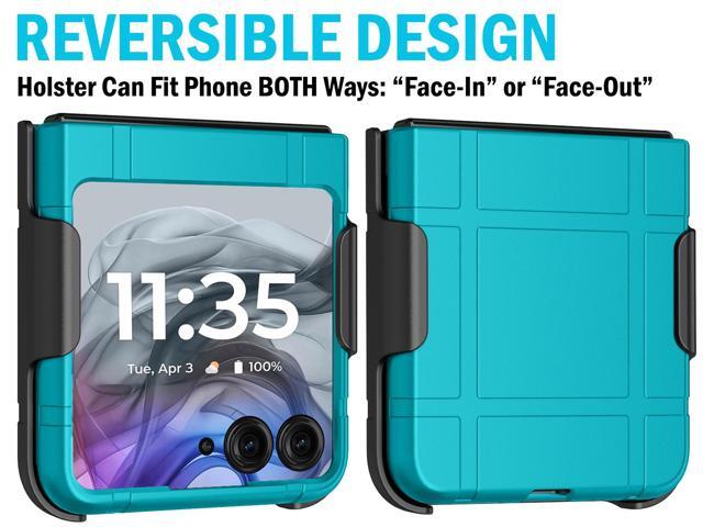 Hard Case and Belt Clip Holster for Motorola RAZR 2024/2025 - Teal Mint