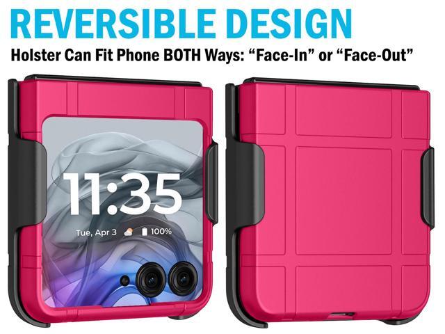 Hard Case and Belt Clip for Motorola RAZR 2024/2025 - Bright Hot Pink