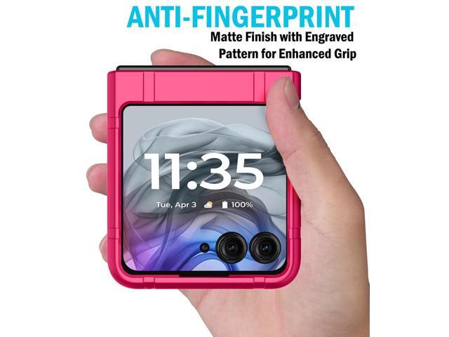 Textured Hard Case Slim Cover for Motorola RAZR 2024/2025 - Bright Hot Pink