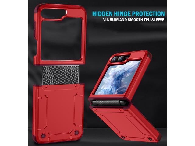 Rizz Case and Belt Clip Holster for Galaxy Z Flip 7 FE & Z Flip 6 - Red Plum
