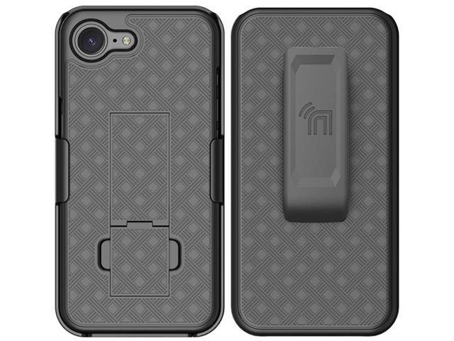 Slim Case and Belt Clip Holster Combo for iPhone 16e (2025) - Black