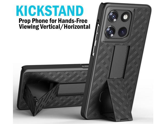Slim Case and Belt Clip Holster for Motorola Moto G Stylus 5G 2025 Phone - Black