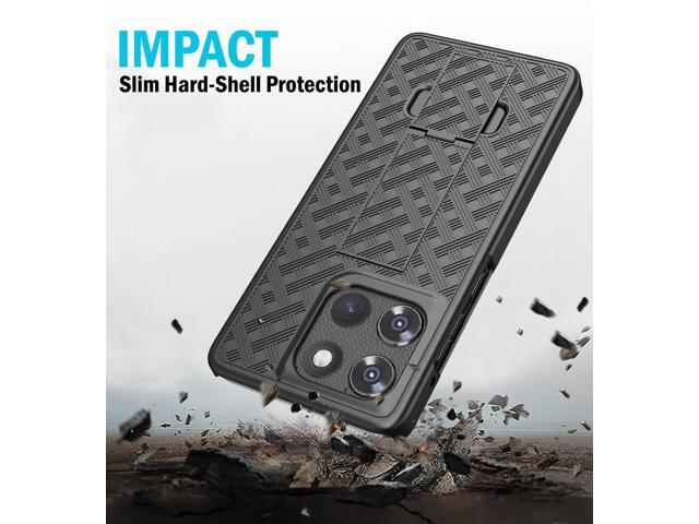 Slim Case and Belt Clip Holster for Motorola Moto G Stylus 5G 2025 Phone - Black
