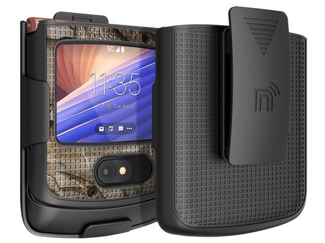 Camo Tree Real Woods Case and Belt Clip for Motorola RAZR 5G Flip Phone (2020)