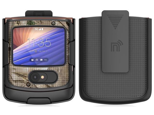 Camo Tree Real Woods Case and Belt Clip for Motorola RAZR 5G Flip Phone (2020)