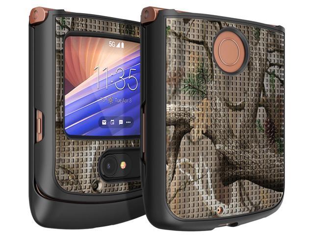 Outdoor Camo Tree Real Woods Case Cover for Motorola RAZR 5G Flip Phone (2020)