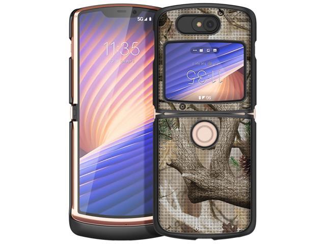 Outdoor Camo Tree Real Woods Case Cover for Motorola RAZR 5G Flip Phone (2020)