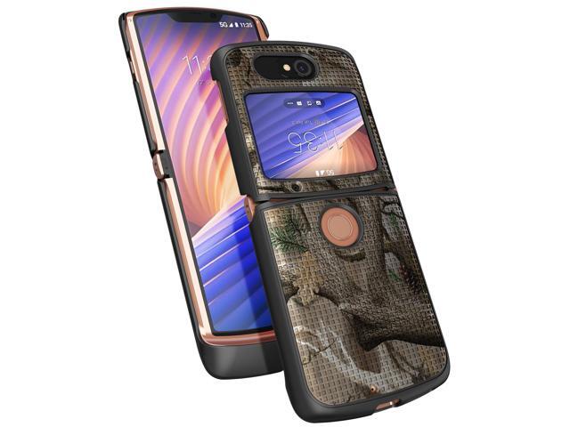 Outdoor Camo Tree Real Woods Case Cover for Motorola RAZR 5G Flip Phone (2020)