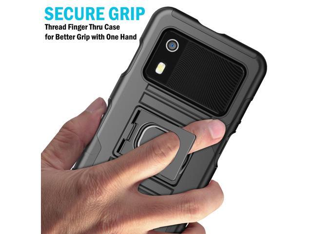 Rugged Hybrid Case with Ring Grip Stand for Zebra EM45 RFID Mobile - Black