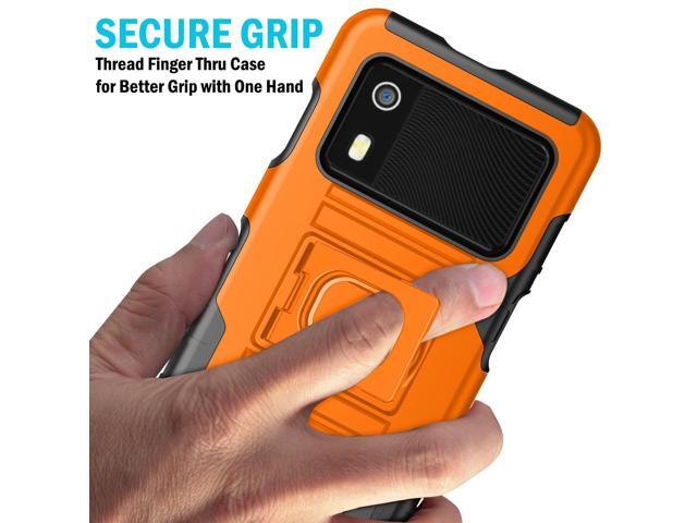 Rugged Hybrid Case with Ring Grip Stand for Zebra EM45 RFID Mobile - Orange