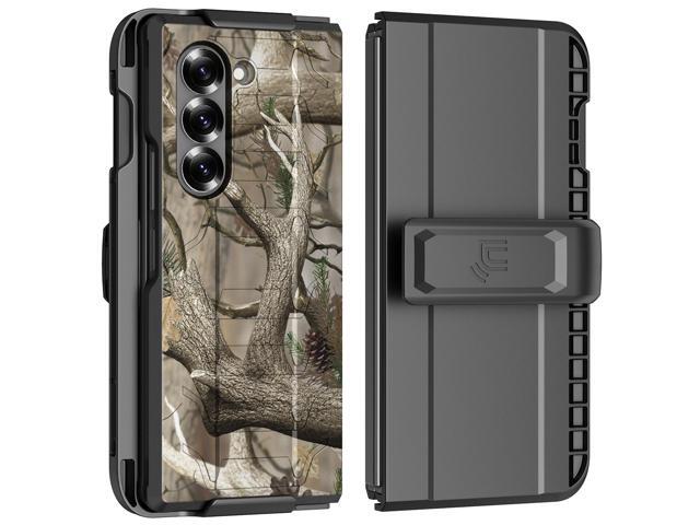 Rugged Case and Belt Clip Holster Stand for Samsung Galaxy Z Fold 6 - Bush Camo