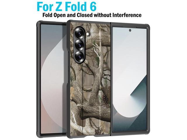 Rugged Case and Belt Clip Holster Stand for Samsung Galaxy Z Fold 6 - Bush Camo