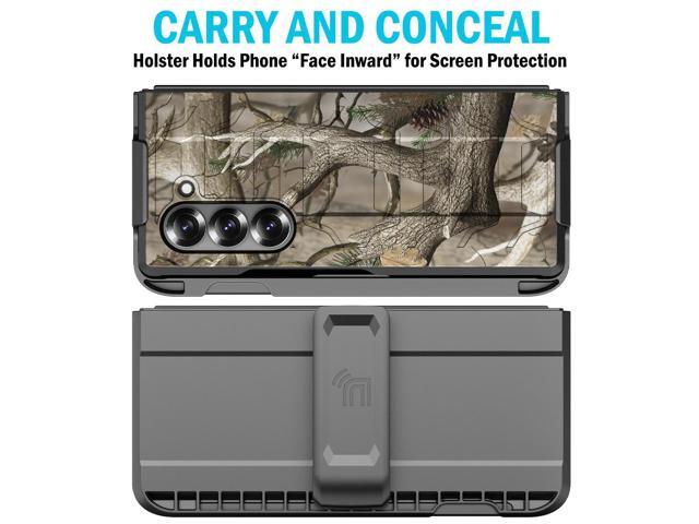 Rugged Case and Belt Clip Holster Stand for Samsung Galaxy Z Fold 6 - Bush Camo