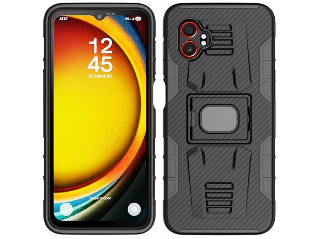 Rugged Case with Stand for Samsung Galaxy XCover 7 Pro Phone - Carbon Fiber