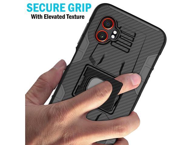 Rugged Case with Stand for Samsung Galaxy XCover 7 Pro Phone - Carbon Fiber