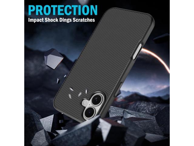 Case for iPhone 16 - Compatible with MagSafe - Carbon Fiber Design