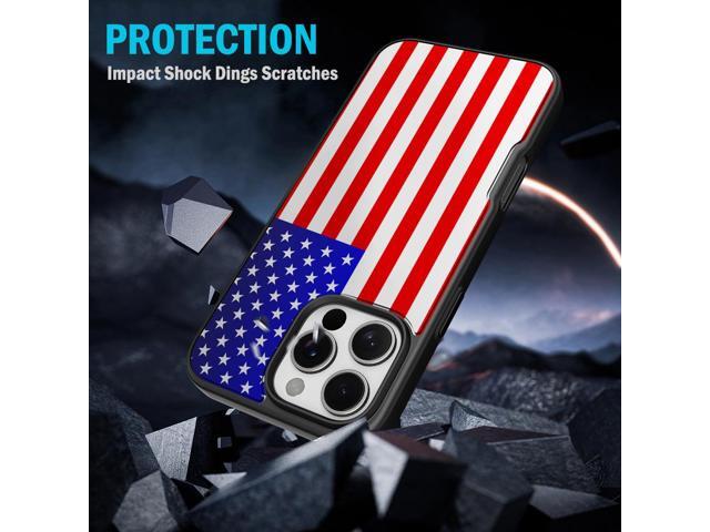 Case for iPhone 16 Pro Max - Compatible with MagSafe - USA Flag Design