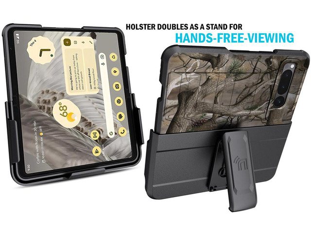Case and Belt Clip Holster for Google Pixel Fold Phone (2023) - Camo Tree