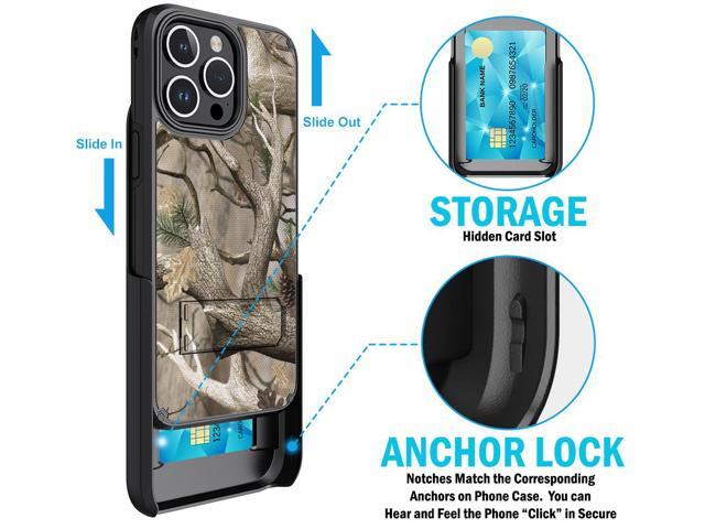 Hybrid Case w/ Stand Belt Clip Holster Combo for iPhone 15 Pro Max - Bush Camo