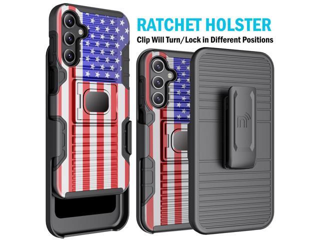 Rugged Case with Stand Belt Clip Holster Combo Samsung Galaxy A15 5G - USA Flag