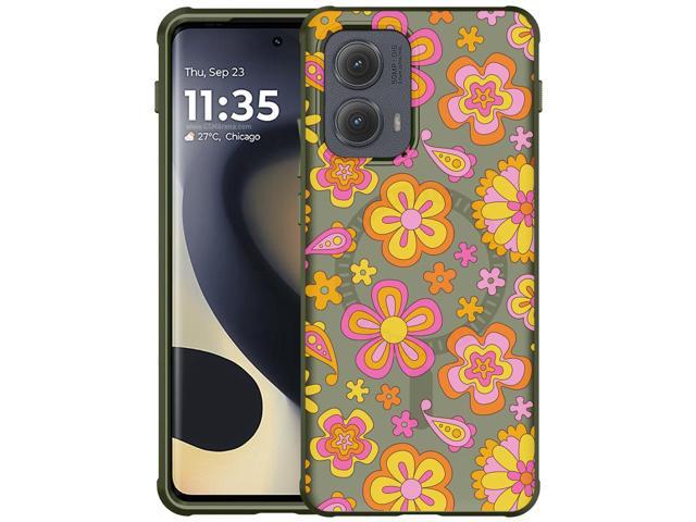 Case for Motorola Edge 2024 Phone - Retro Flowers (Compatible with MagSafe)