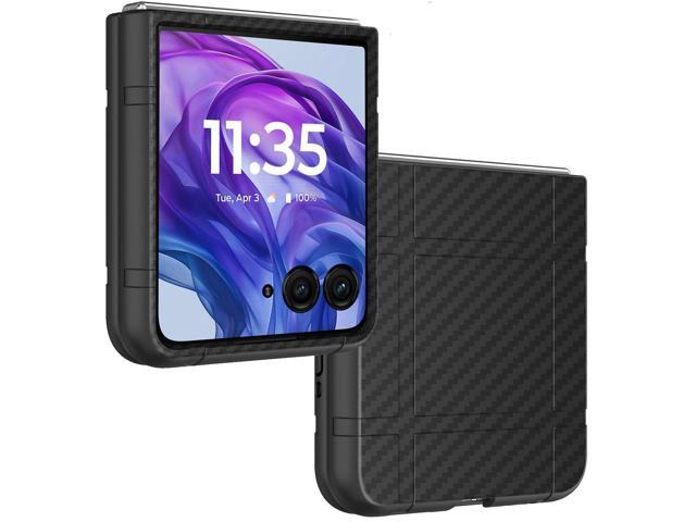 Hard Case Cover for Motorola RAZR+ 2024/2025 (RAZR PLUS) - Black Carbon Fiber