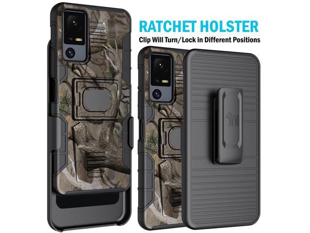 Rugged Case Stand and Belt Clip for Jitterbug Smart 4 / TCL 40XL - Bush Camo