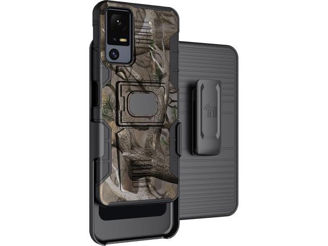 Rugged Case Stand and Belt Clip for Jitterbug Smart 4 / TCL 40XL - Bush Camo