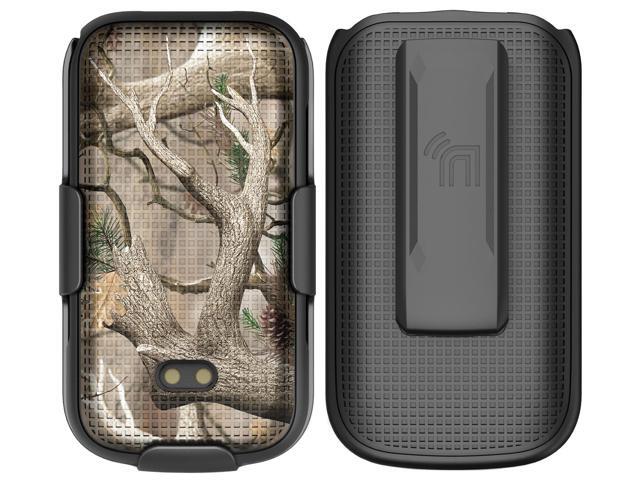 Bush Camo Hard Case and Belt Clip Holster Combo for Sonim XP3 Plus 4G (XP3900)