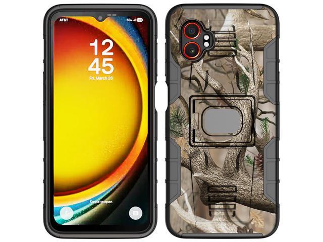 Rugged Case with Stand Ring Grip for Samsung Galaxy XCover 7 Pro Phone - Camo