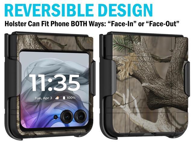 Hard Case and Belt Clip Holster for Motorola RAZR 2024 / 2025 - Bush Camo