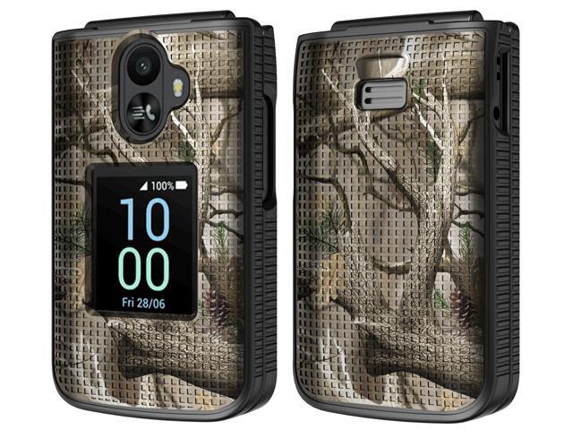 Hard Case and Belt Clip Holster Holder Combo for TCL Flip 3 Phone - Bush Camo