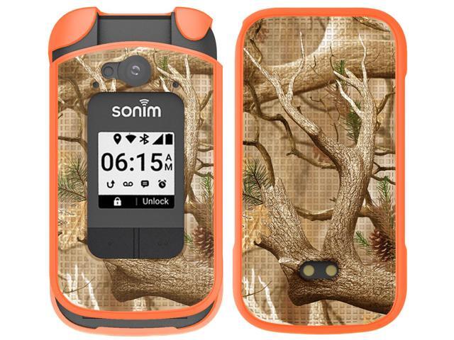 Orange Camouflage Bush Tree Camo Case Cover for Sonim XP3 Plus 4G (XP3900)