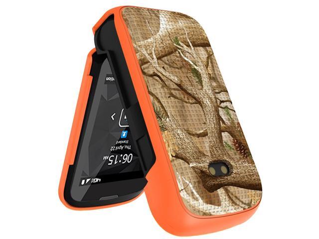 Orange Camouflage Bush Tree Camo Case Cover for Sonim XP3 Plus 4G (XP3900)